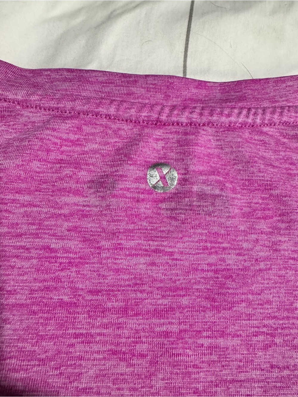 Xersion Pink Heather V-Neck Long Sleeve Tee - Picture 3 of 3